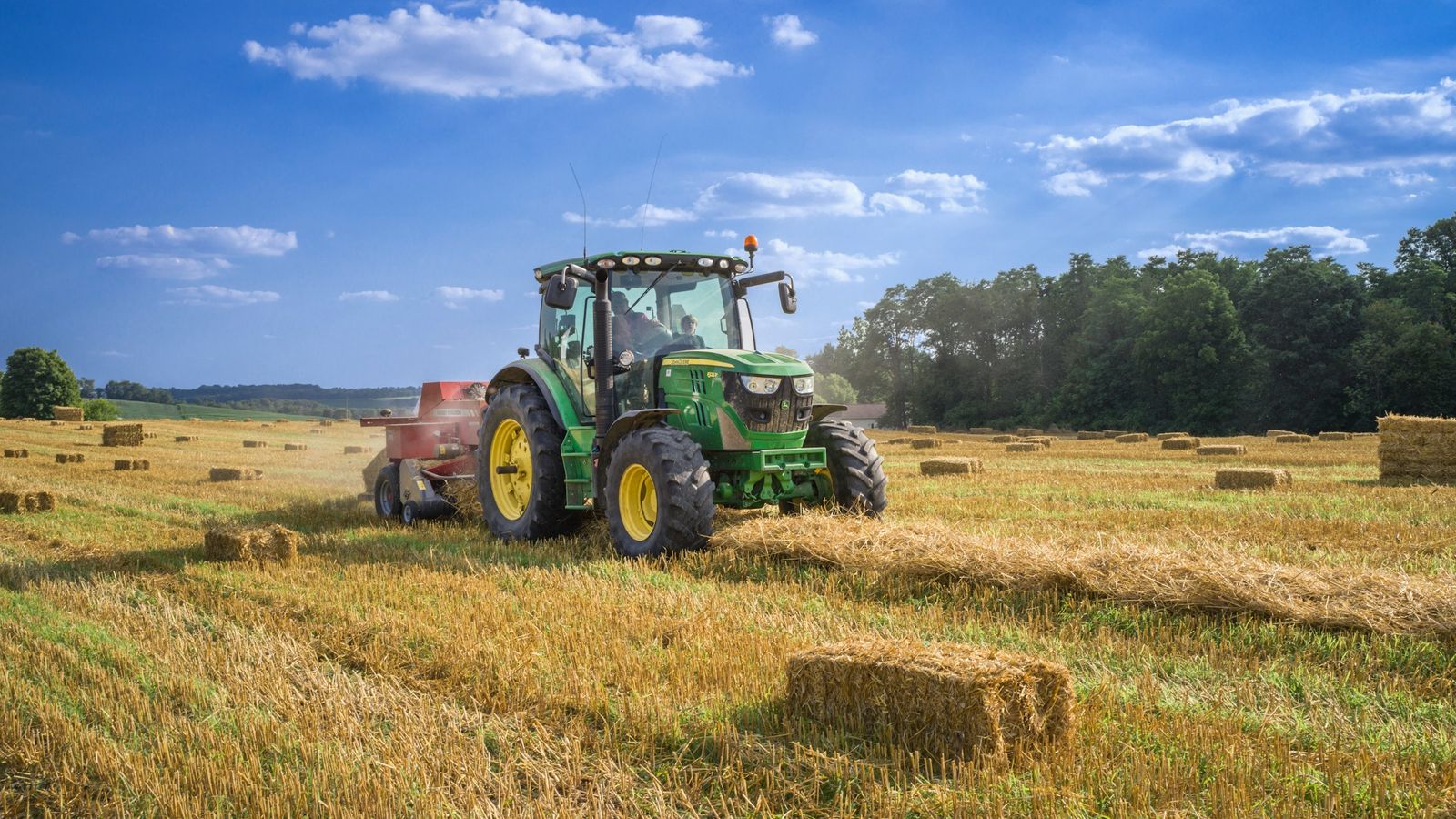 A tractor on a farm.