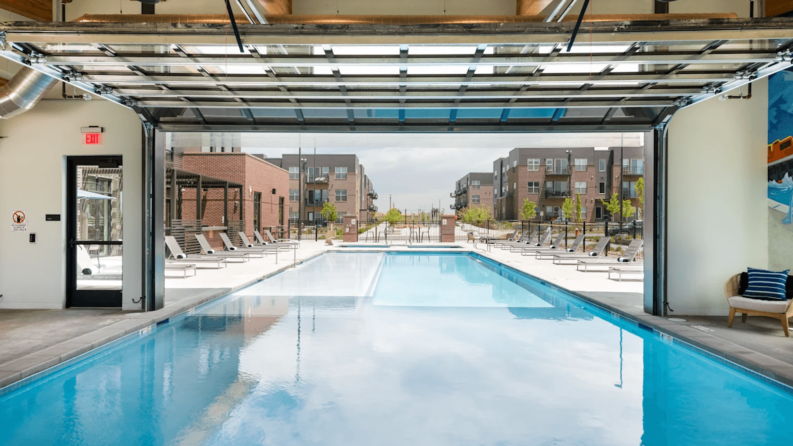 The pool at Railway Flats Apartments.